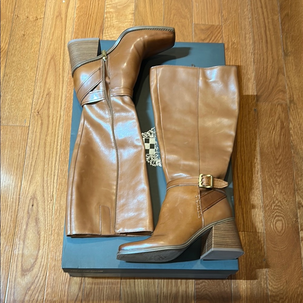 Brown Leather Knee-High Boots